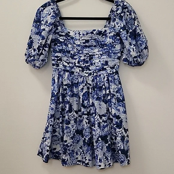 The A&F  Babydoll Emerson Poplin Puff Sleeve Mini Dress Size XS - Picture 7 of 16